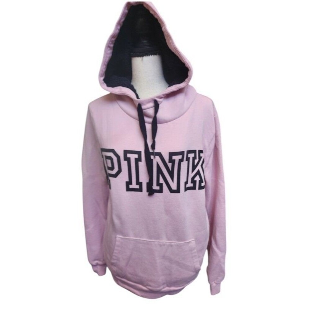 Victoria's Secret 'PINK' Sherpa-Lined Campus Hoodie Size Medium
